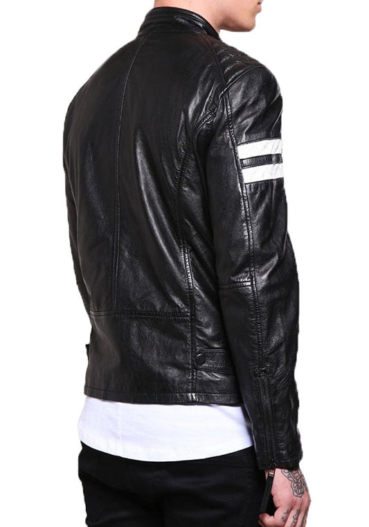 Men Lambskin Genuine Leather Jacket MJ442 freeshipping - SkinOutfit