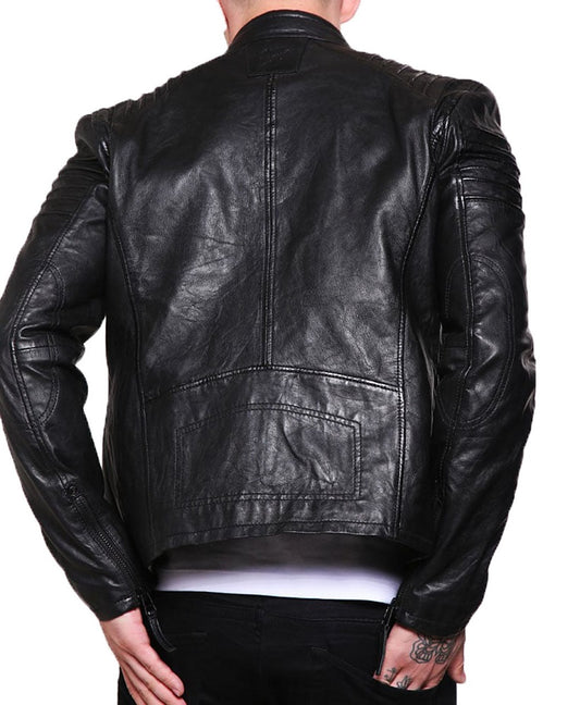 Men Lambskin Genuine Leather Jacket MJ443 freeshipping - SkinOutfit