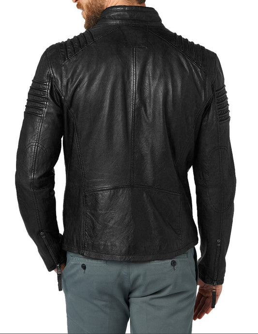 Men Lambskin Genuine Leather Jacket MJ456 freeshipping - SkinOutfit