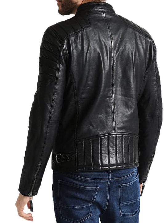 Men Lambskin Genuine Leather Jacket MJ462 freeshipping - SkinOutfit