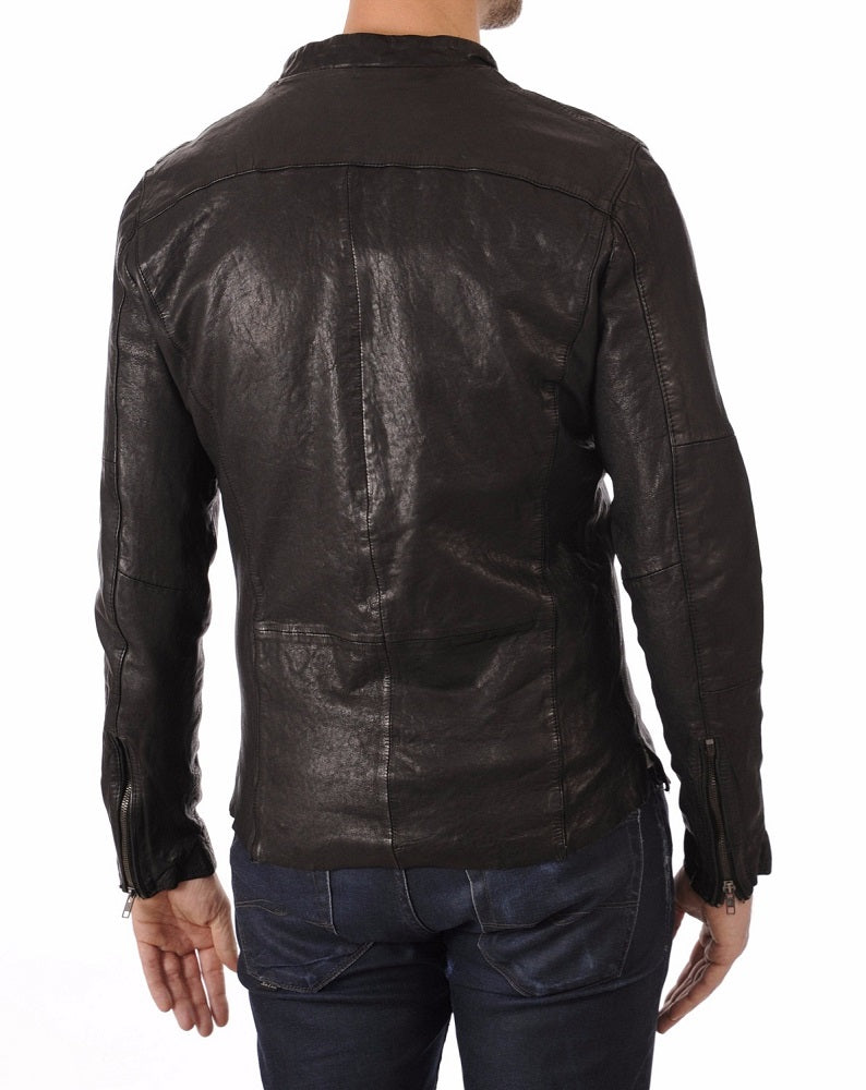 Men Lambskin Genuine Leather Jacket MJ466 freeshipping - SkinOutfit