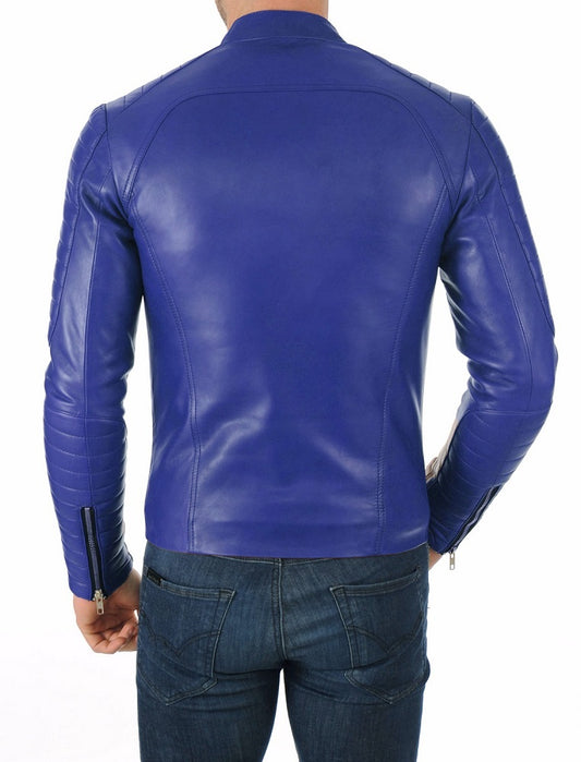 Men Lambskin Genuine Leather Jacket MJ483 freeshipping - SkinOutfit