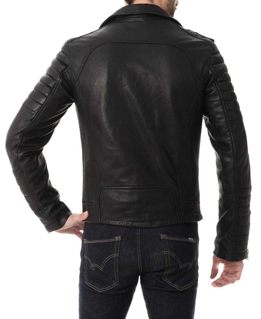 Men Lambskin Genuine Leather Jacket MJ487 freeshipping - SkinOutfit