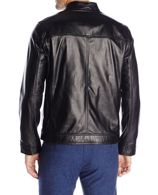 Men Lambskin Genuine Leather Jacket MJ 48 freeshipping - SkinOutfit