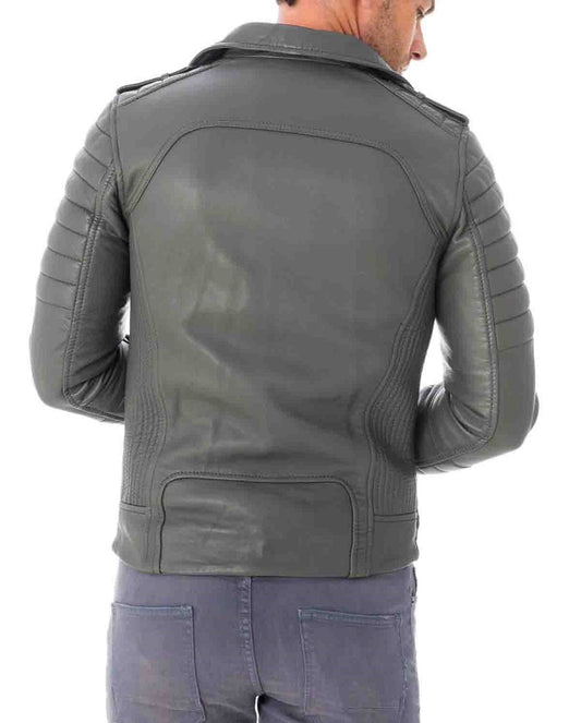 Men Lambskin Genuine Leather Jacket MJ491 freeshipping - SkinOutfit