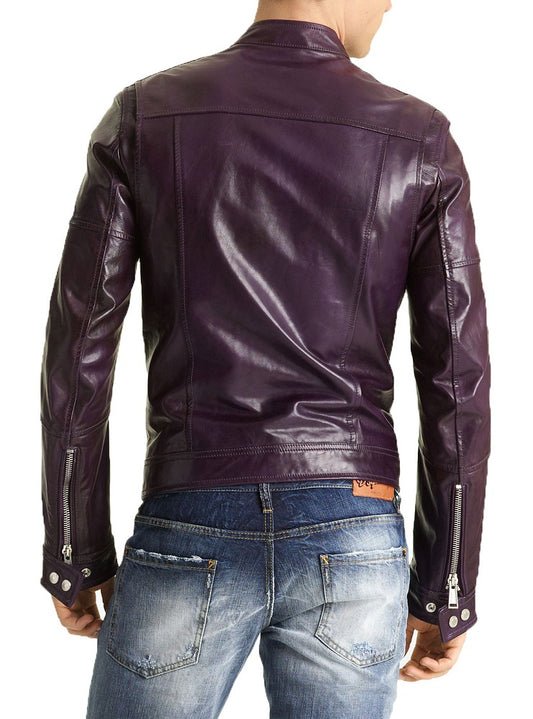 Men Lambskin Genuine Leather Jacket MJ494 freeshipping - SkinOutfit