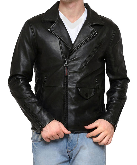 Men Lambskin Genuine Leather Jacket MJ495 freeshipping - SkinOutfit