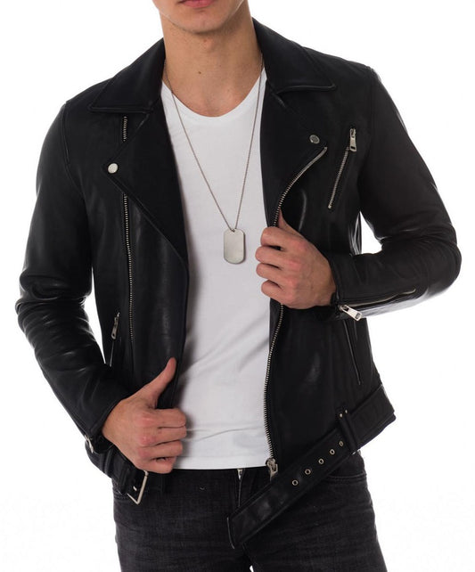 Men Lambskin Genuine Leather Jacket MJ 49 freeshipping - SkinOutfit