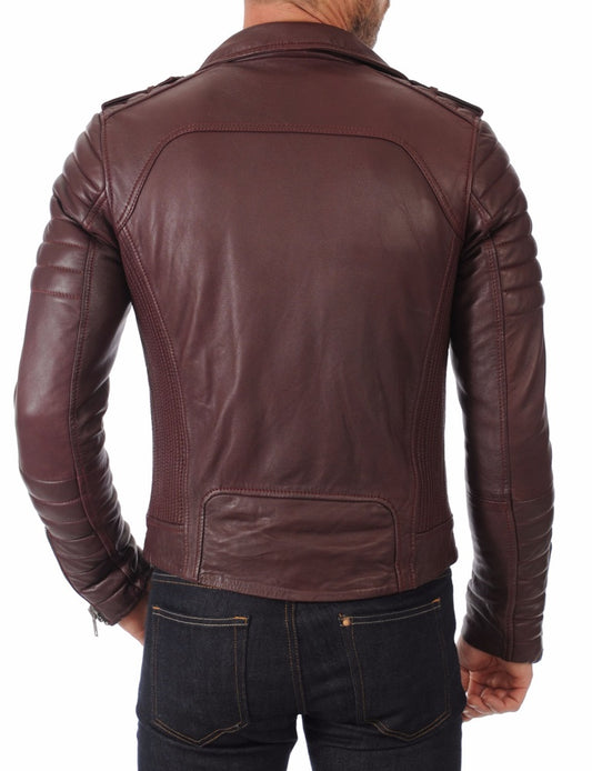 Men Lambskin Genuine Leather Jacket MJ 51 freeshipping - SkinOutfit