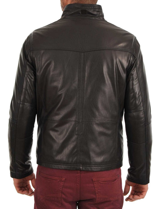 Men Lambskin Genuine Leather Jacket MJ 65 freeshipping - SkinOutfit