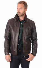 Men Genuine Leather Jacket MJ 67 freeshipping - SkinOutfit