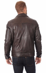 Men Genuine Leather Jacket MJ 67 freeshipping - SkinOutfit