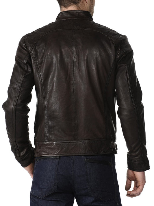 Men Lambskin Genuine Leather Jacket MJ 71 freeshipping - SkinOutfit