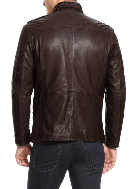 Men Lambskin Genuine Leather Jacket MJ 72 freeshipping - SkinOutfit