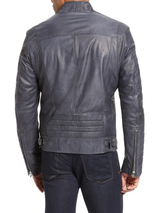 Men Lambskin Genuine Leather Jacket MJ 74 freeshipping - SkinOutfit