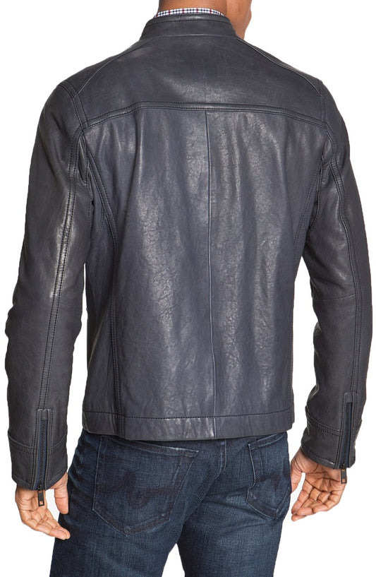 Men Lambskin Genuine Leather Jacket MJ 75 SkinOutfit