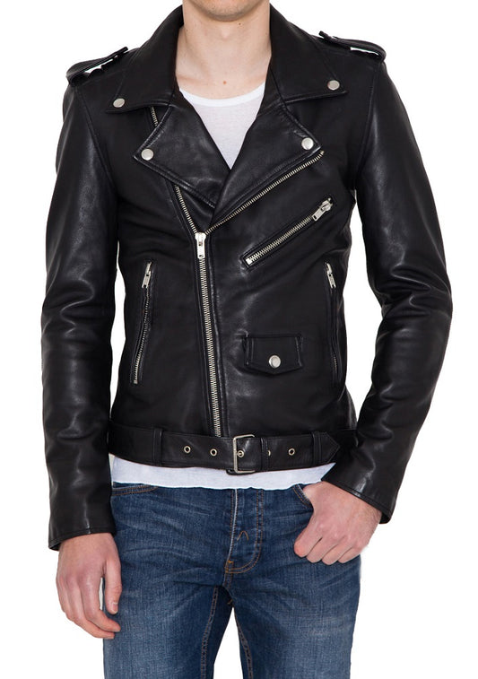 Men Lambskin Genuine Leather Jacket MJ 76 freeshipping - SkinOutfit