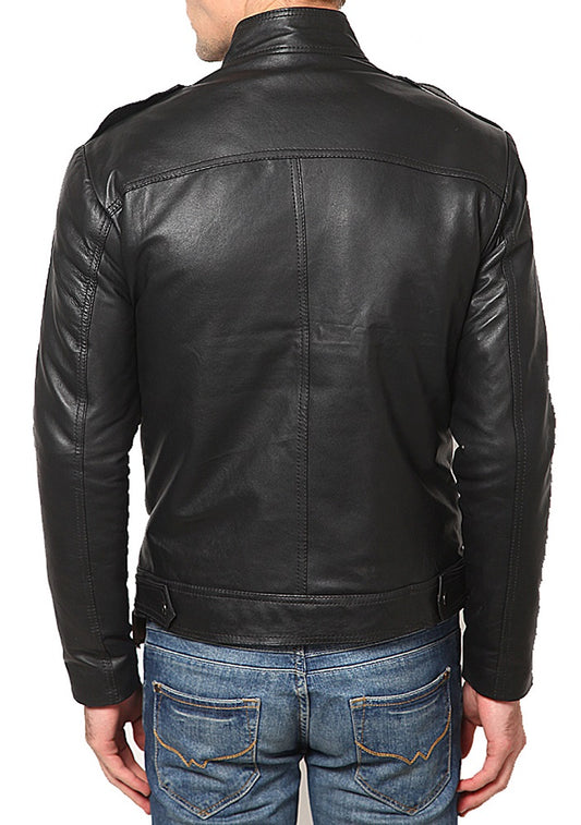 Men Lambskin Genuine Leather Jacket MJ 78 freeshipping - SkinOutfit