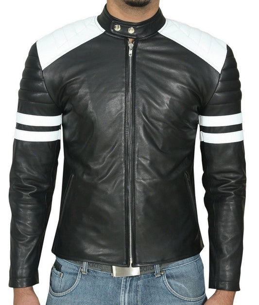 Men Lambskin Genuine Leather Jacket MJ 81 freeshipping - SkinOutfit