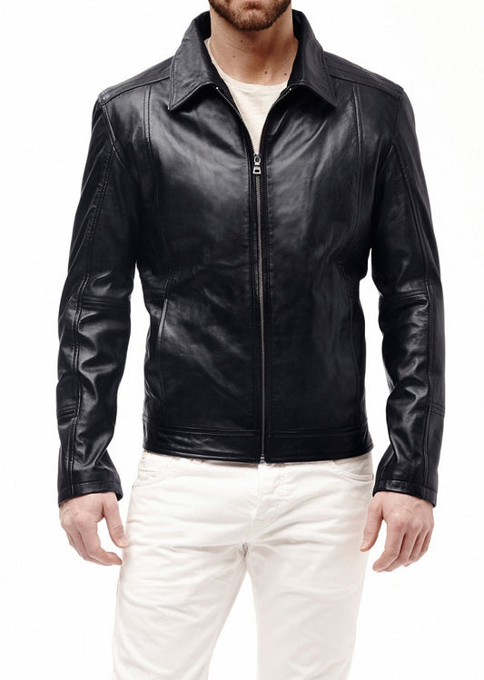 Men Lambskin Genuine Leather Jacket MJ 86 freeshipping - SkinOutfit