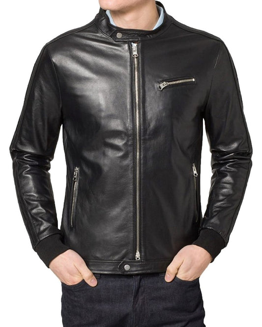 Men Lambskin Genuine Leather Jacket MJ 89 freeshipping - SkinOutfit