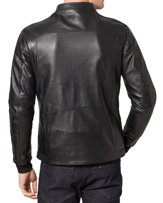 Men Lambskin Genuine Leather Jacket MJ 89 freeshipping - SkinOutfit