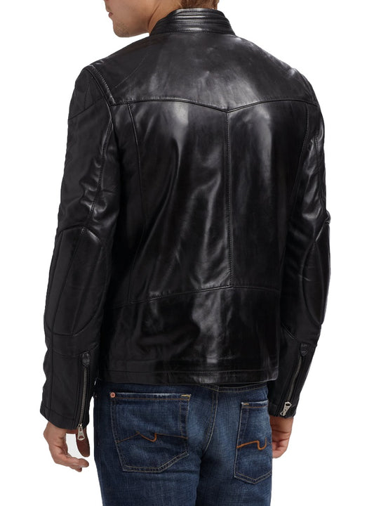 Men Lambskin Genuine Leather Jacket MJ 93 freeshipping - SkinOutfit