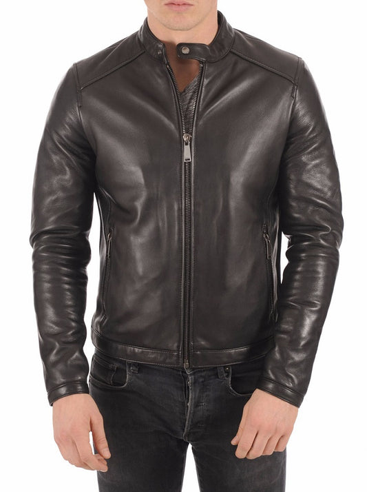 Men Lambskin Genuine Leather Jacket MJ 98 freeshipping - SkinOutfit