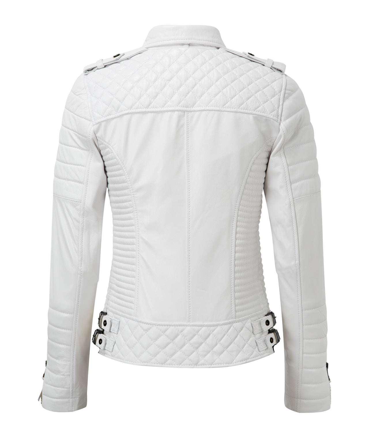 Skinoutfit Women Biker Leather Jacket White XXX-Large