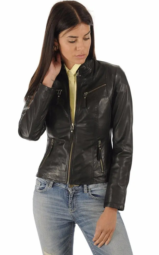 Women Genuine Leather Jacket WJ 06 freeshipping - SkinOutfit