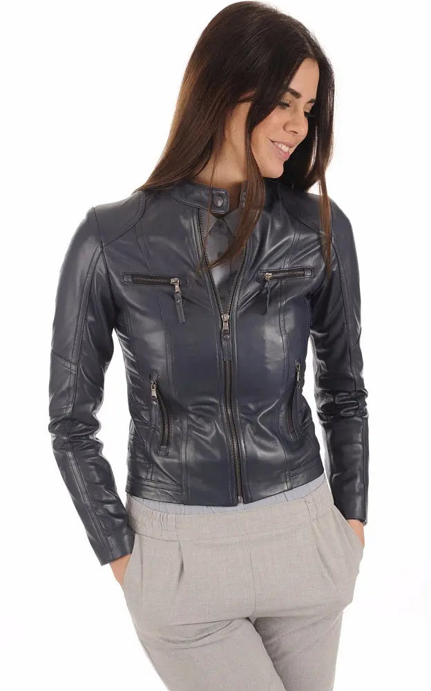 Women Genuine Leather Jacket WJ 08 freeshipping - SkinOutfit