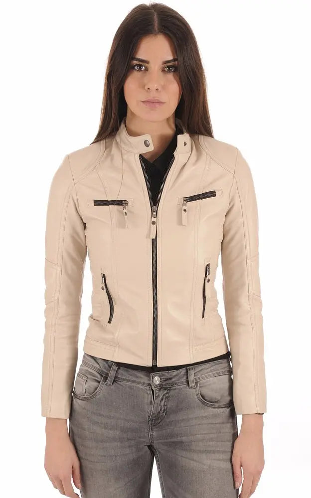 Women Genuine Leather Jacket WJ 10 freeshipping - SkinOutfit