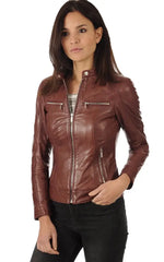 Women Genuine Leather Jacket WJ 21 freeshipping - SkinOutfit