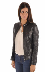 Women Genuine Leather Jacket WJ 40 freeshipping - SkinOutfit