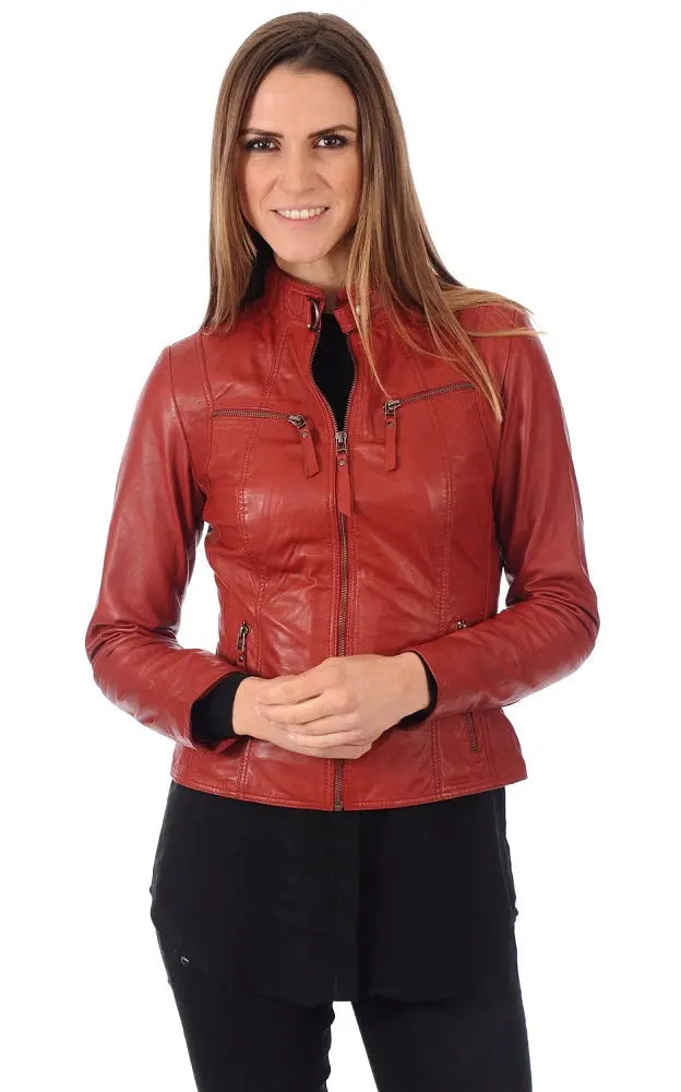 Women Genuine Leather Jacket WJ 44 freeshipping - SkinOutfit