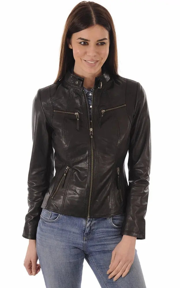 Women Genuine Leather Jacket WJ 53 freeshipping - SkinOutfit