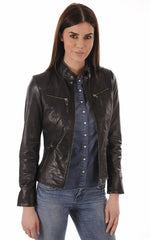 Women Genuine Leather Jacket WJ 53 freeshipping - SkinOutfit