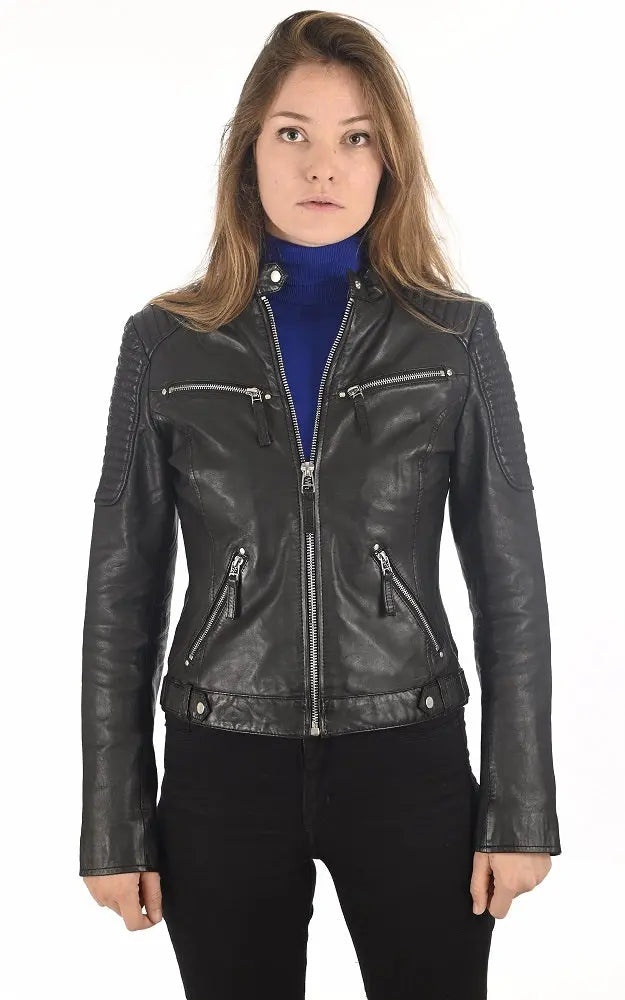 Women Genuine Leather Jacket WJ 55 freeshipping - SkinOutfit