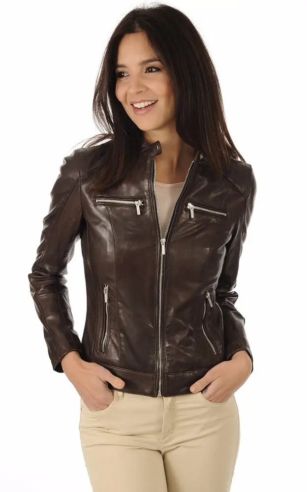 Women Genuine Leather Jacket WJ 59 freeshipping - SkinOutfit