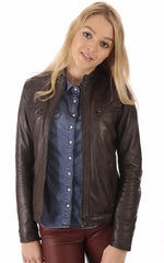 Women Genuine Leather Jacket WJ 62 freeshipping - SkinOutfit