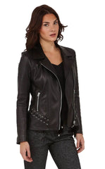 Women Genuine Leather Jacket WJ104 freeshipping - SkinOutfit