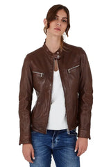 Women Genuine Leather Jacket WJ112 freeshipping - SkinOutfit