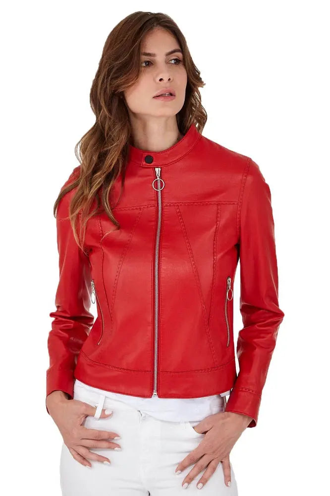 Women Genuine Leather Jacket WJ135 freeshipping - SkinOutfit