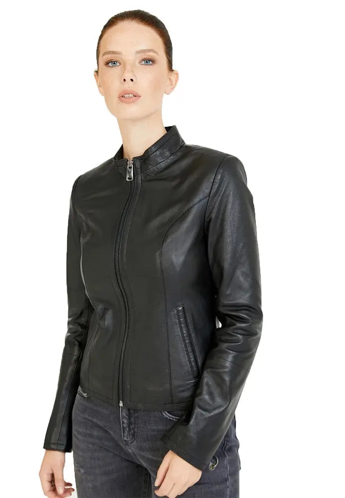 Women Genuine Leather Jacket WJ144 freeshipping - SkinOutfit