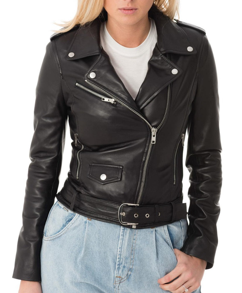 Women Lambskin Genuine Leather Jacket WJ 06 freeshipping - SkinOutfit