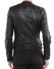 Women Lambskin Genuine Leather Jacket WJ117 SkinOutfit