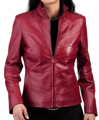 Women Lambskin Genuine Leather Jacket WJ 55 freeshipping - SkinOutfit