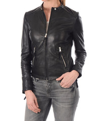 Women Lambskin Genuine Leather Jacket WJ 96 freeshipping - SkinOutfit