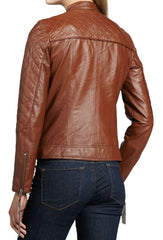 Women Lambskin Genuine Leather Jacket WJ155 SkinOutfit