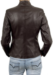 Women Lambskin Genuine Leather Jacket WJ181 SkinOutfit